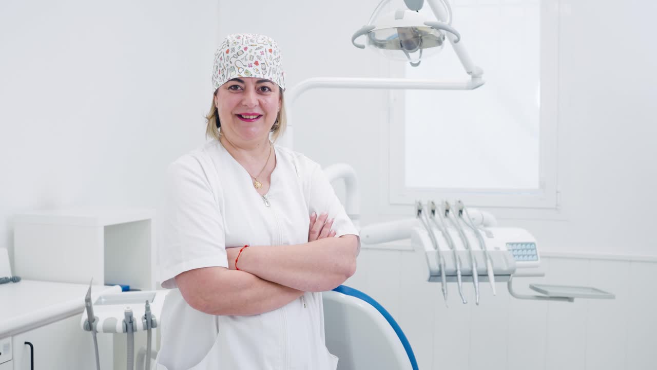 Dentista donna in clinica