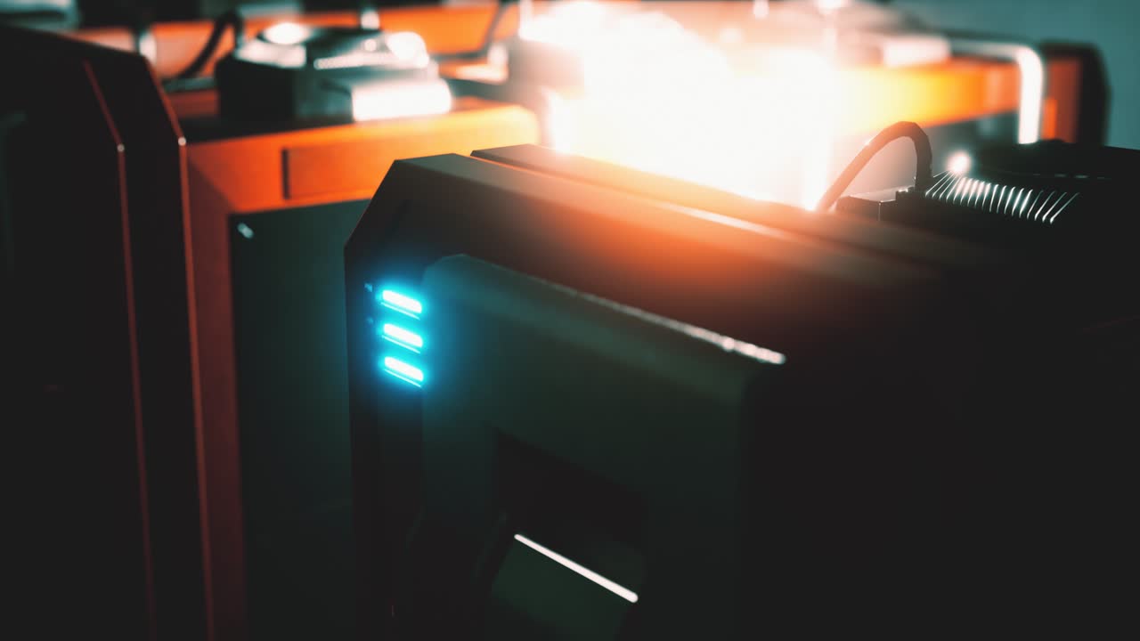 чистый промышленный интерьер комнаты сервера данных с серверами