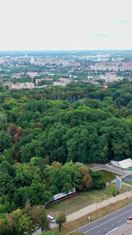 beautiful city park. vertical video