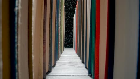 a row of books