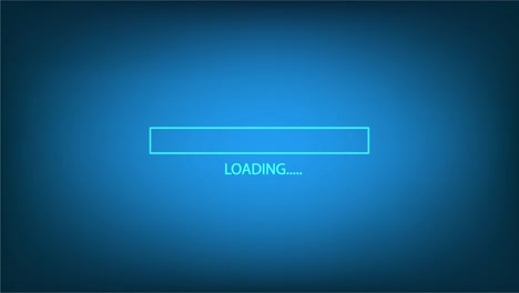 caricamento della barra di progressione sulla tecnologia dello schermo blu sullo sfondo futuristico
