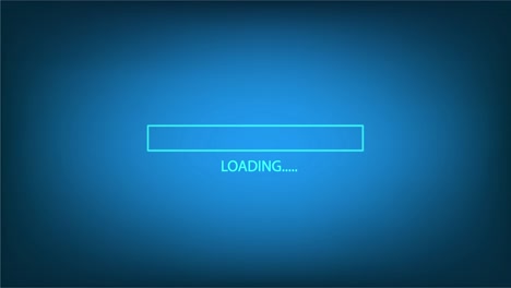 loading progressing bar on blue screen technology futuristic background