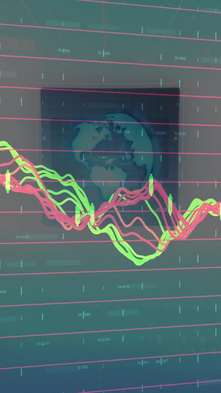Multi-line waveform visualization starting rising peak, shifting across 10 frames, visualizing data