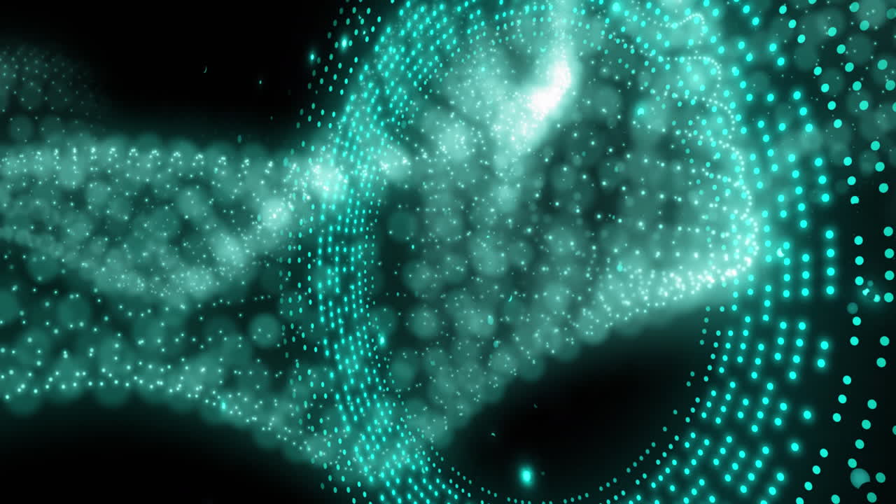 animación de un patrón de luces verdes parpadeantes sobre un fondo negro.