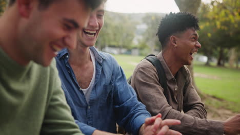 group of friends laughing together