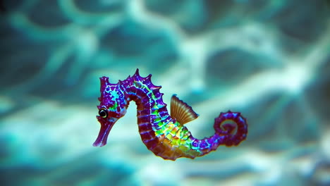 colorful sea horse in the ocean