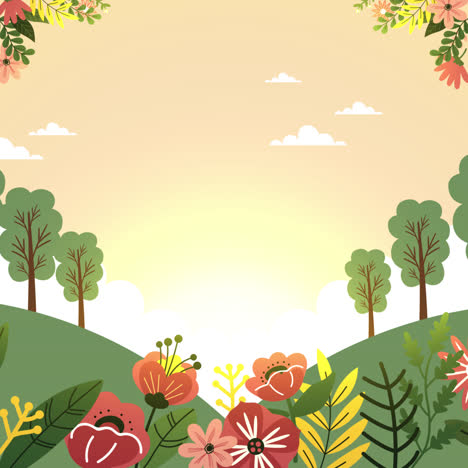 floral landscape sunrise/sunset