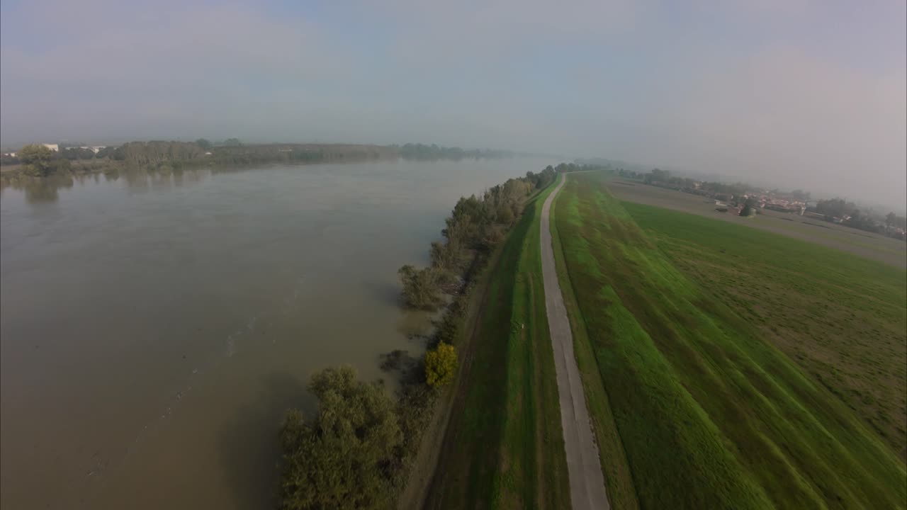 Aerial View of a River and Countryside