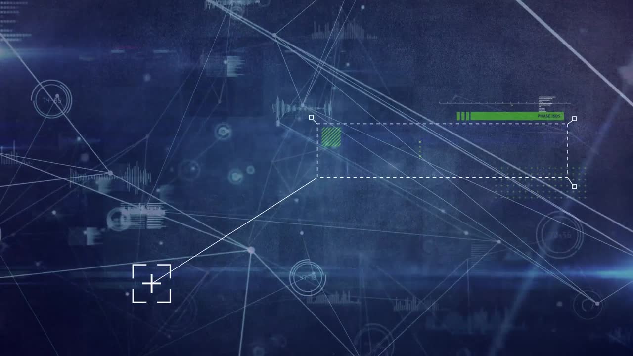 animación de la red de conexiones a través de luces brillantes