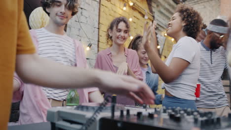 friends partying outdoors