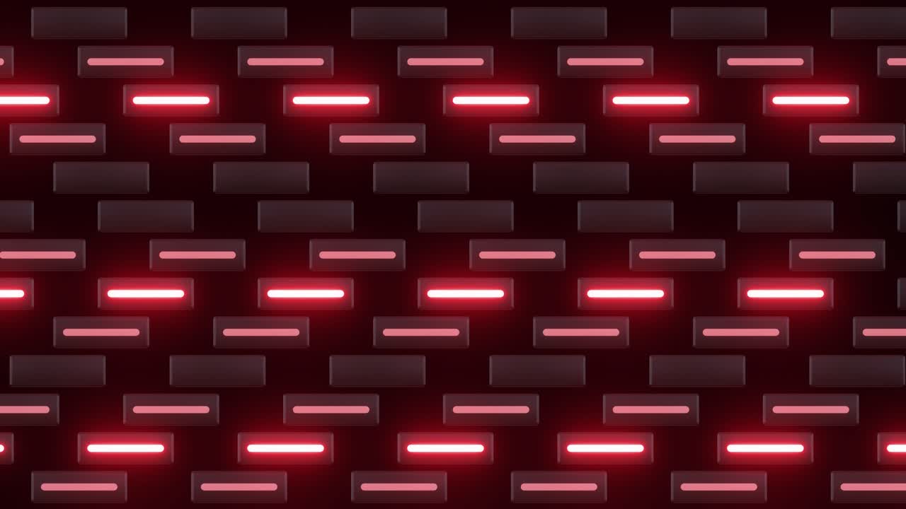 Red Neon Glowing Geometric Pattern