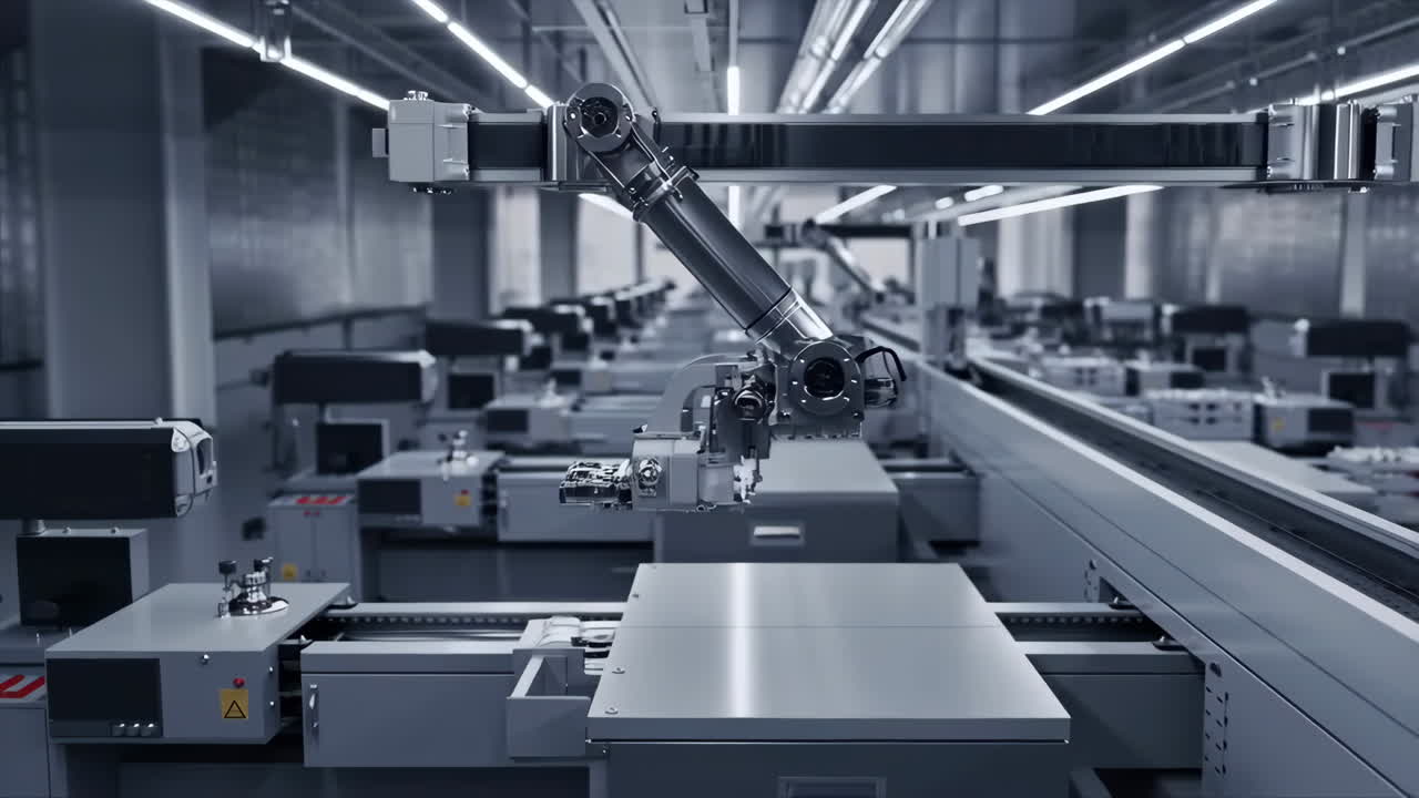 Automated Manufacturing Facility with Robotic Arms