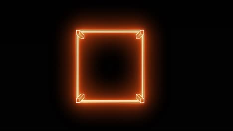 animation of orange neon boxing ring on black background