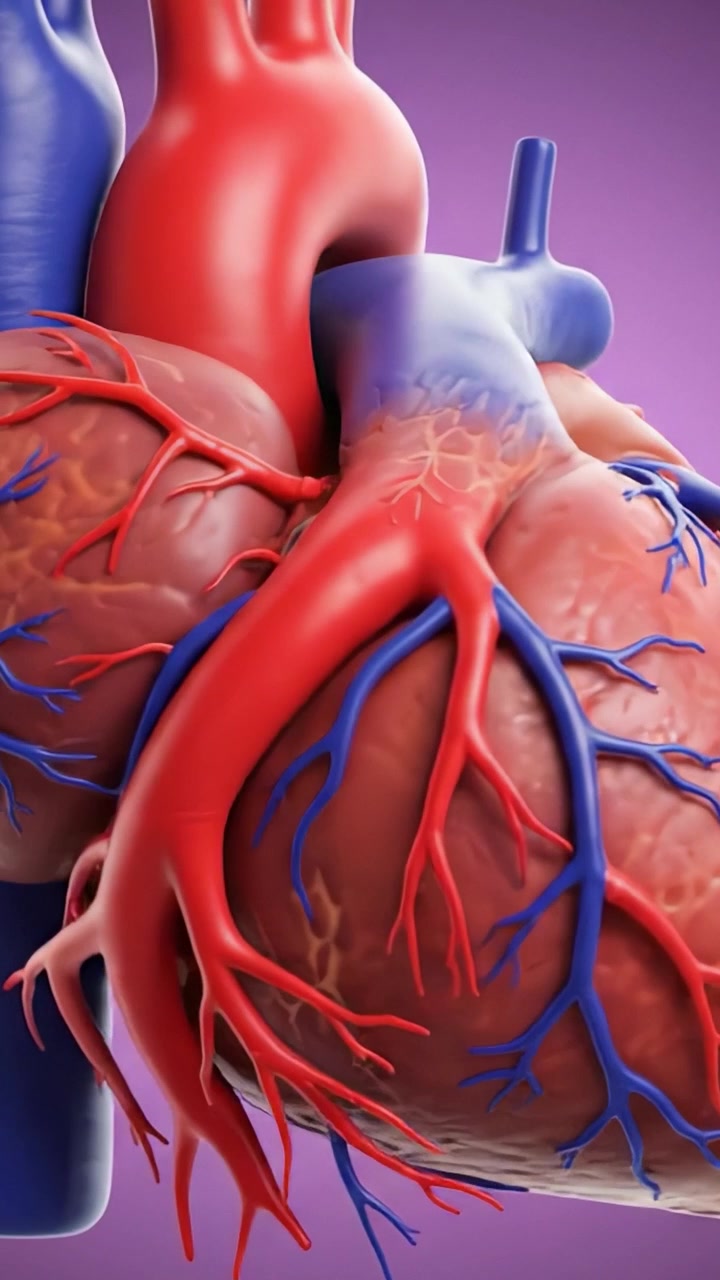 An Anatomically Accurate Representation of the Human Heart, Detailing the Structure of Veins and Arteries Connecting the Cardiovascular System