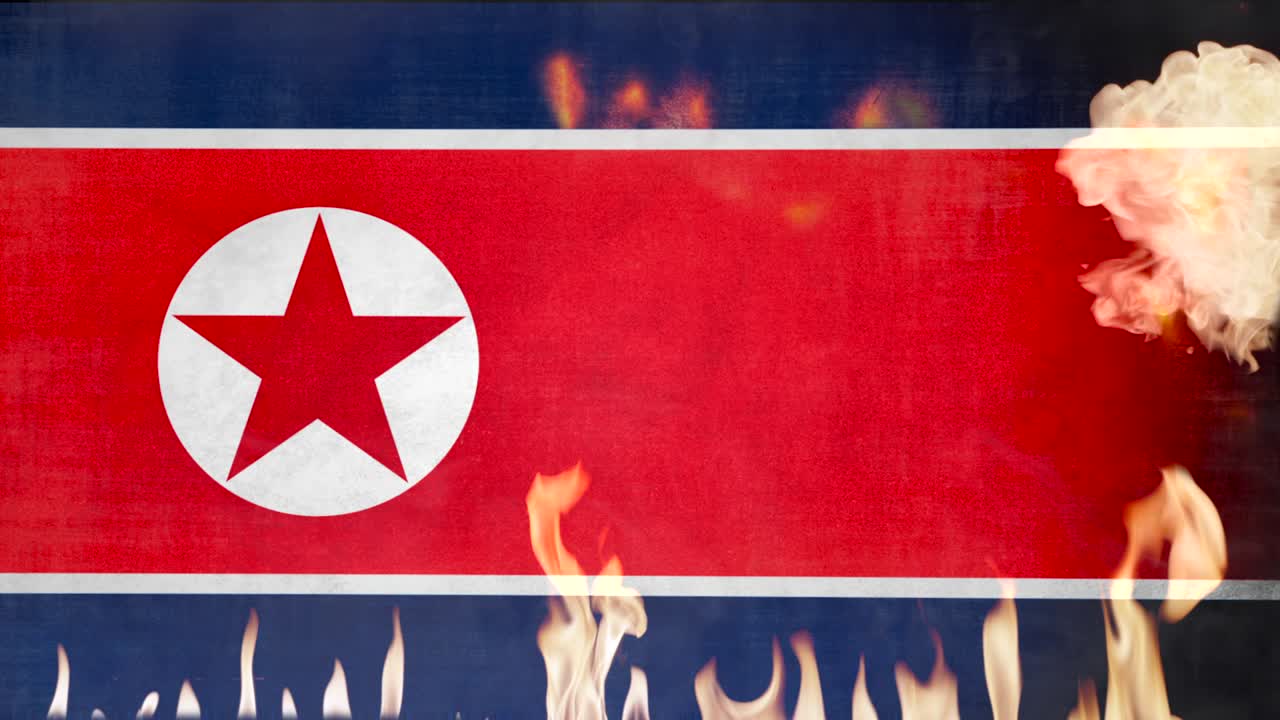 불타는 북한 발