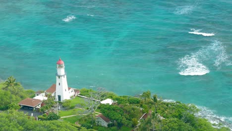 aerial view of a lighthouse on the coast of hawaii