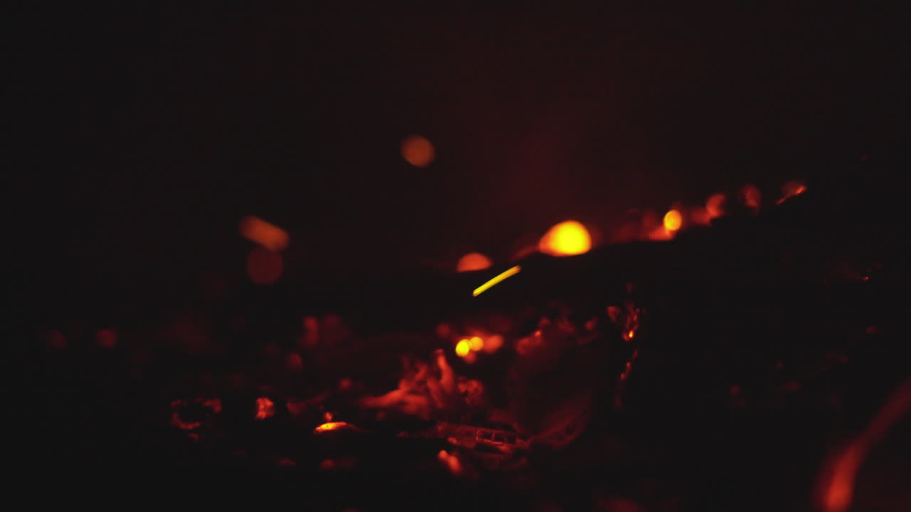 Close-up of glowing embers
