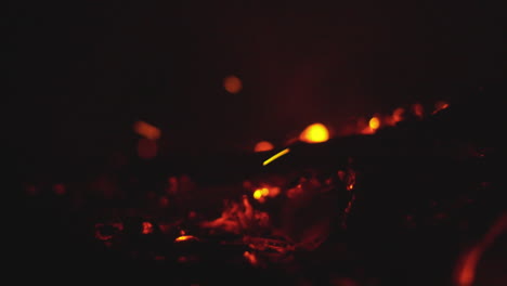 close-up of glowing embers