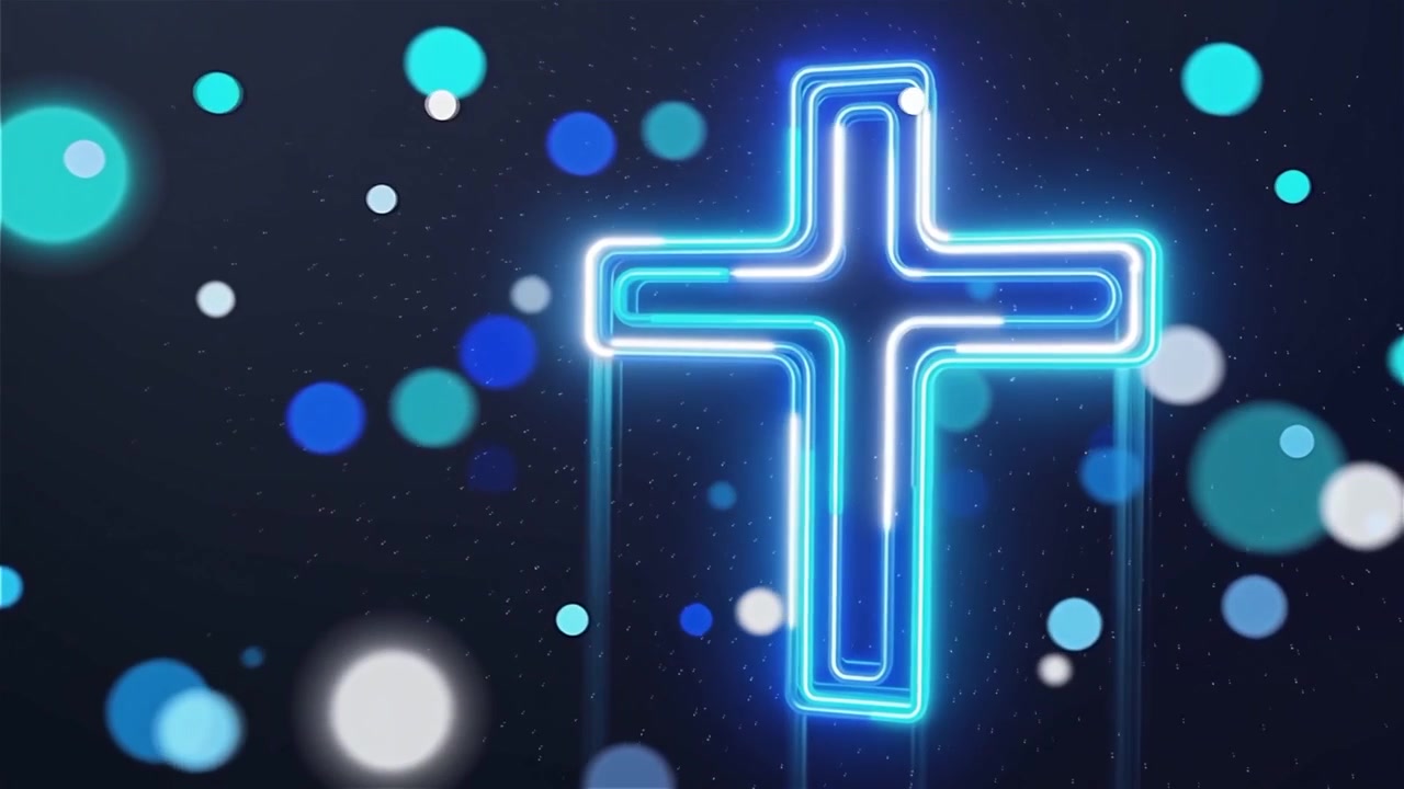 Croce Cristiana Luce Celestiale Sfondo per il Culto.