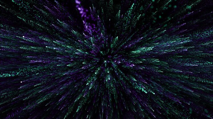 Particles violet green event game trailer titles cinematic concert stage background loop