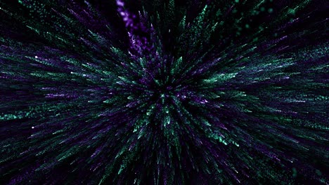 partículas verde violeta evento juego tráiler títulos escenario de concierto cinematográfico bucle de fondo