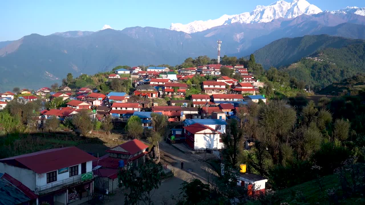 Landscape view of Mountain village in Lamjung, Nepal.