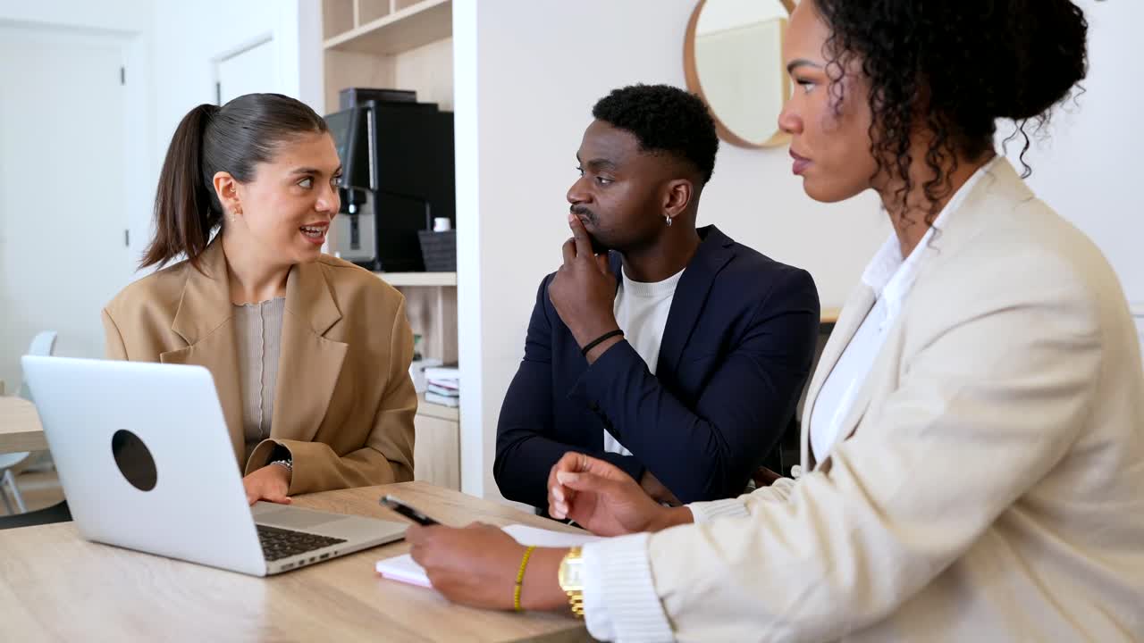 Business meeting with diverse team collaborating on a project
