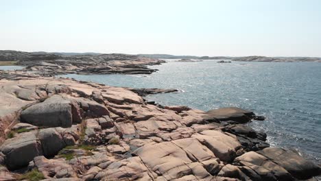 majestic region of bohurslan in sweden, aerial drone view of island archipelago