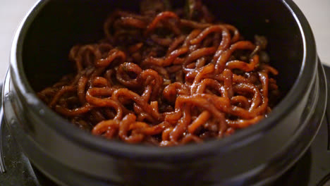 Korean-black-spaghetti-or-instant-noodle-with-roasted-chajung-soybean-sauce---Korean-food-style