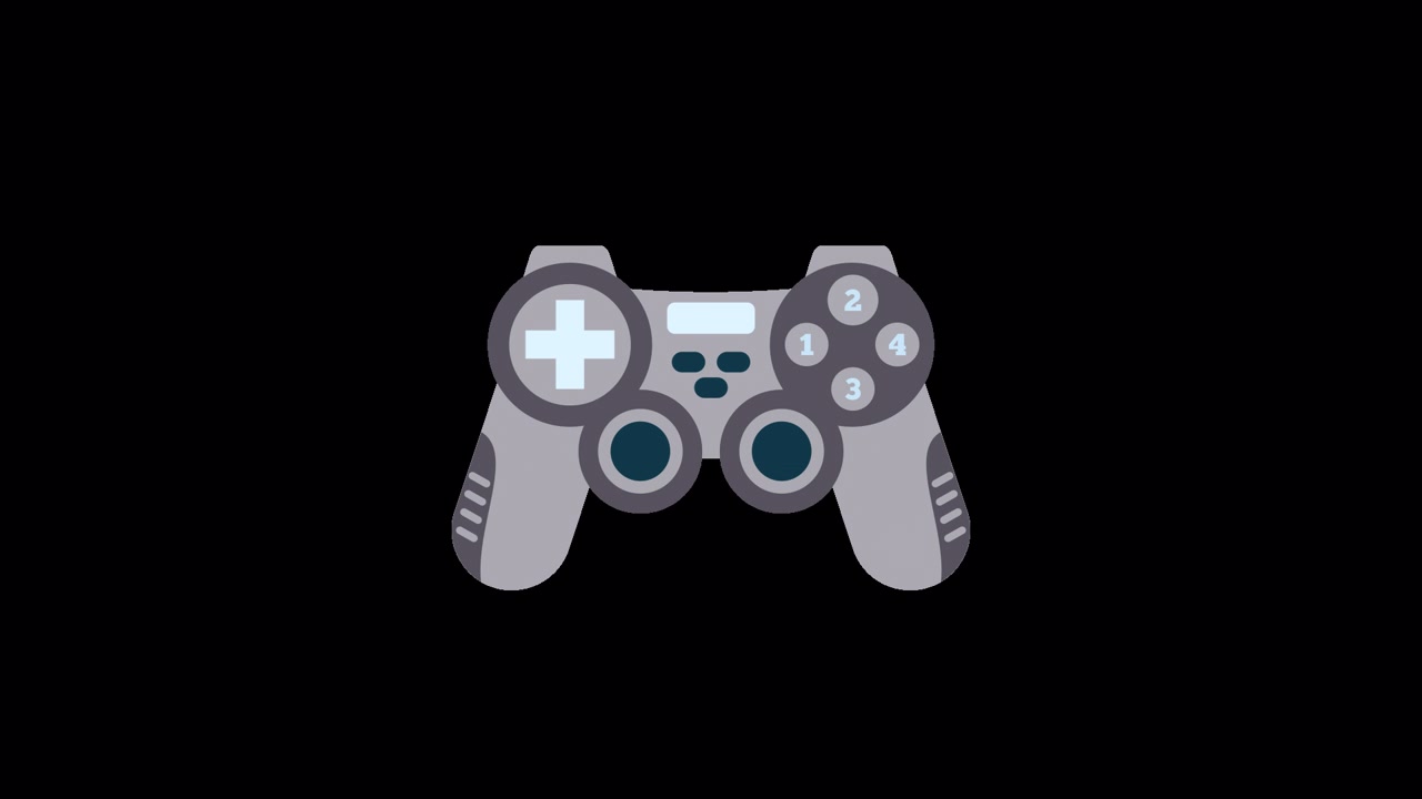 Animated Game Controller with Buttons and Numbers Appearing