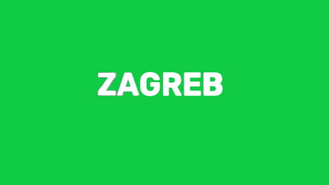 un texto 3d plateado de alta calidad y suave de la ciudad capital "zagreb