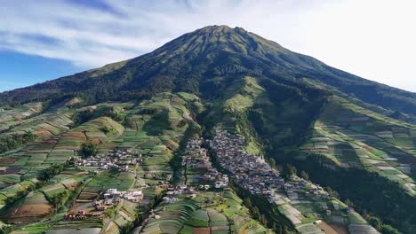 Panoramic view of Nepal of Java, the village on the slopes of mount Sumbing