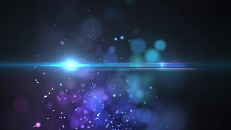 animación de puntos de luz y senderos sobre fondo negro