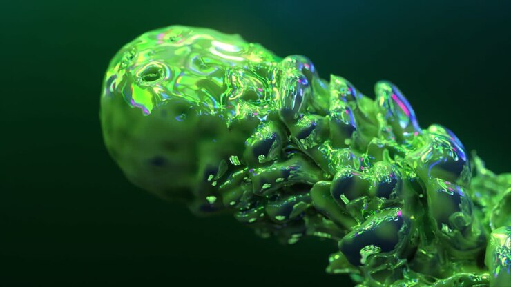 Abstract Green Liquid Forms