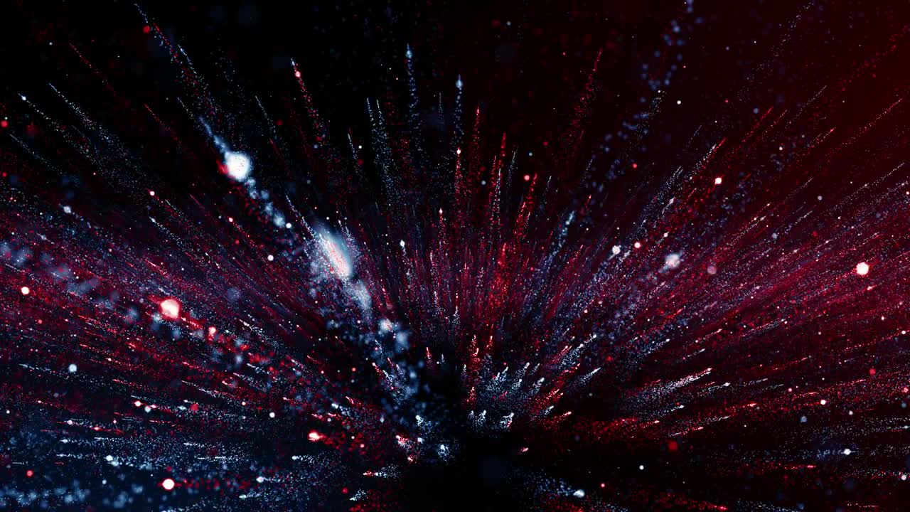 Particles blue red event game trailer titles cinematic concert stage background loop