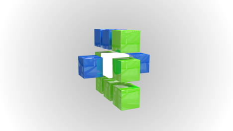 blue and green abstract cube grid