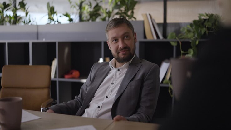 Business Meeting in Modern Office