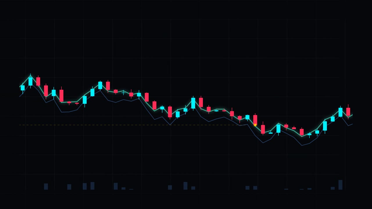Financial Candlestick Chart Showing Market Volatility