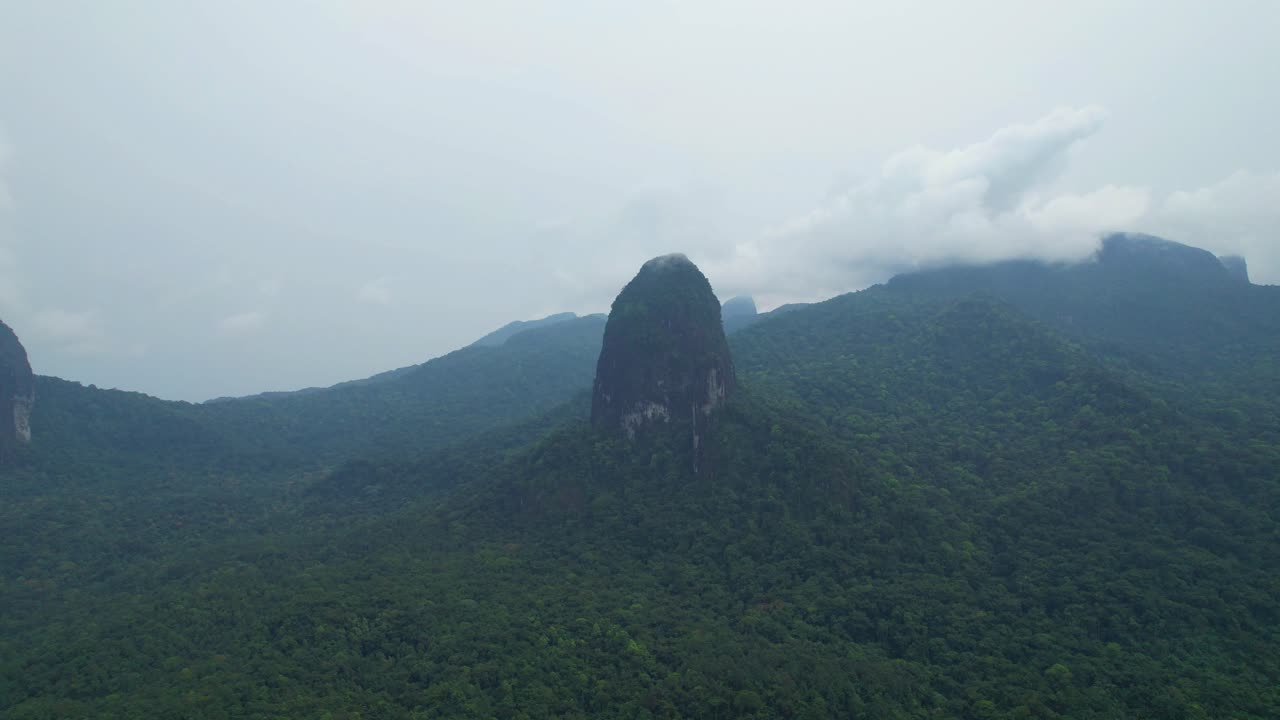 Circular view from Joao Dias Peak father and son at Ilha do Principe (Prince Island) São Tomé,Africa