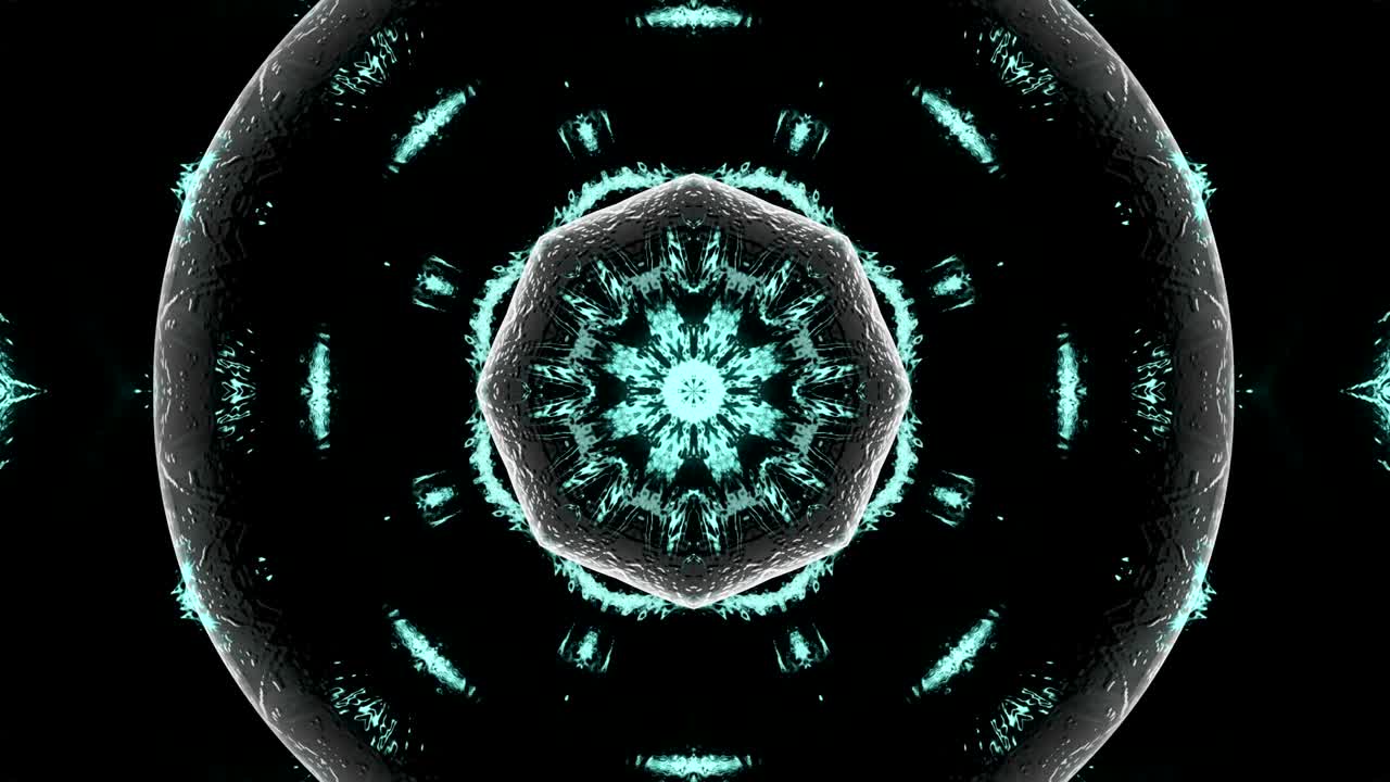 fondo decorativo abstractamente adornado con bucles. caleidoscopio o mandala en 3d.