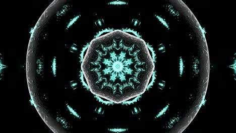 fondo decorativo abstractamente adornado con bucles. caleidoscopio o mandala en 3d.