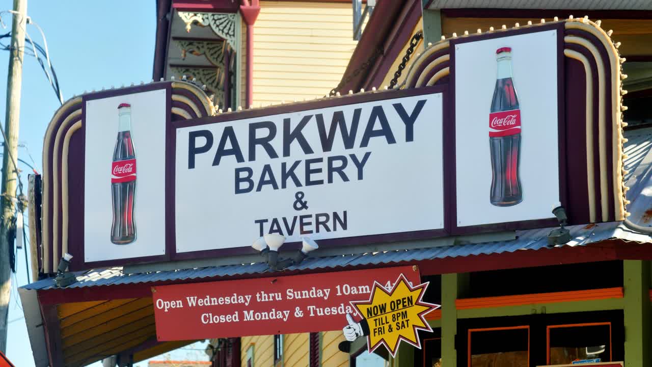 Parkway Bakery and Tavern New Orleans Louisiana Exterior Sign Day
