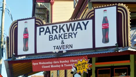 parkway bakery and tavern new orleans louisiana exterior sign day