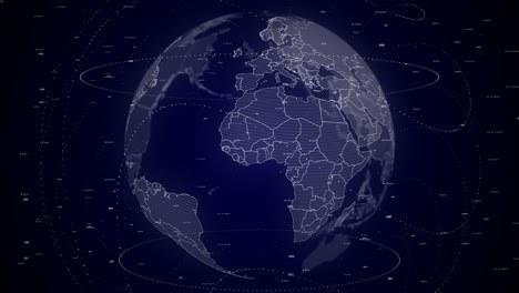 digital globe rotating, zooming in on burkina faso country