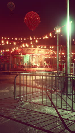 a vintage carousel at night