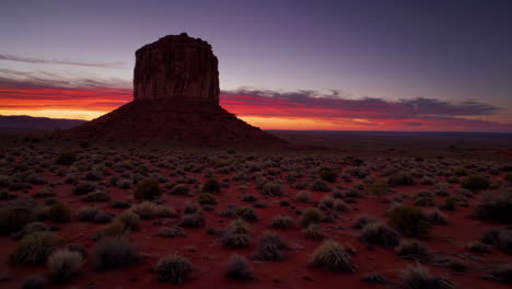 el atardecer del valle del monumento