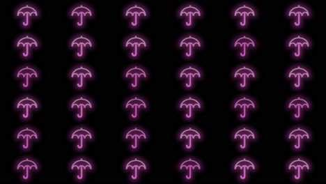 padrão de guarda-chuva rosa neon à noite