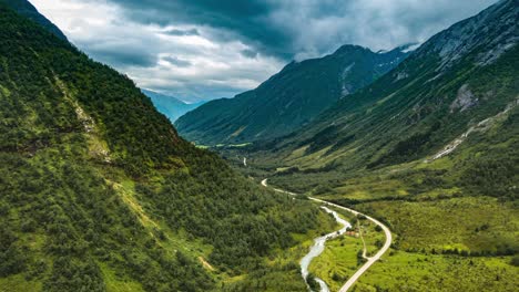 valley at the foot of boyabreen glacier