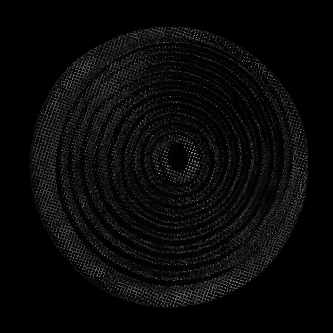 Abstract circular halftone pattern animation isolated asset, transparent 4K video, alpha channel