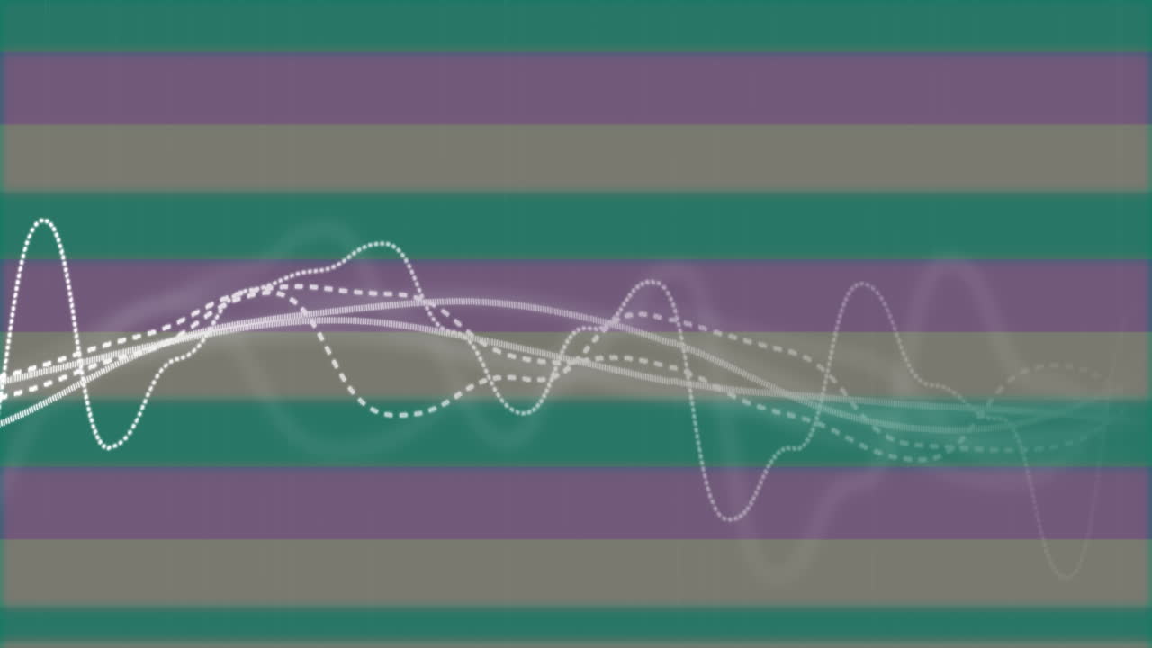 줄무 바탕을 가로질러 움직이는 디지털 파동의 애니메이션